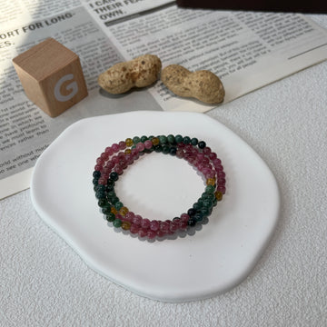 Natural Multi-Strand Tourmaline Bracelet 4.5mm