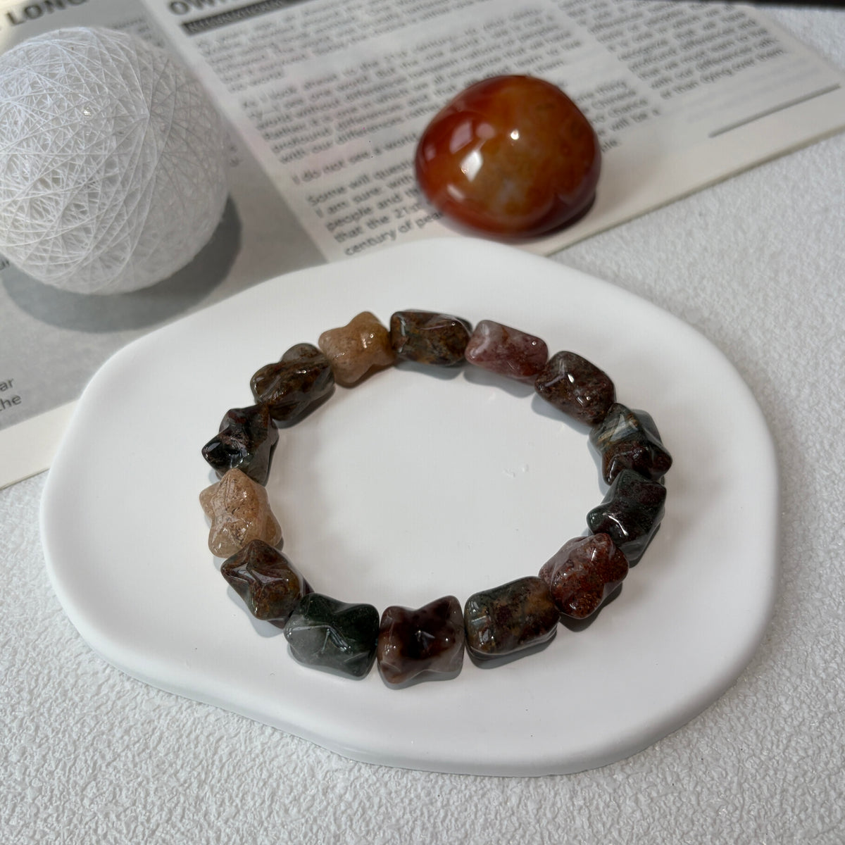 Natural Phantom merkaba Bracelet 12mm