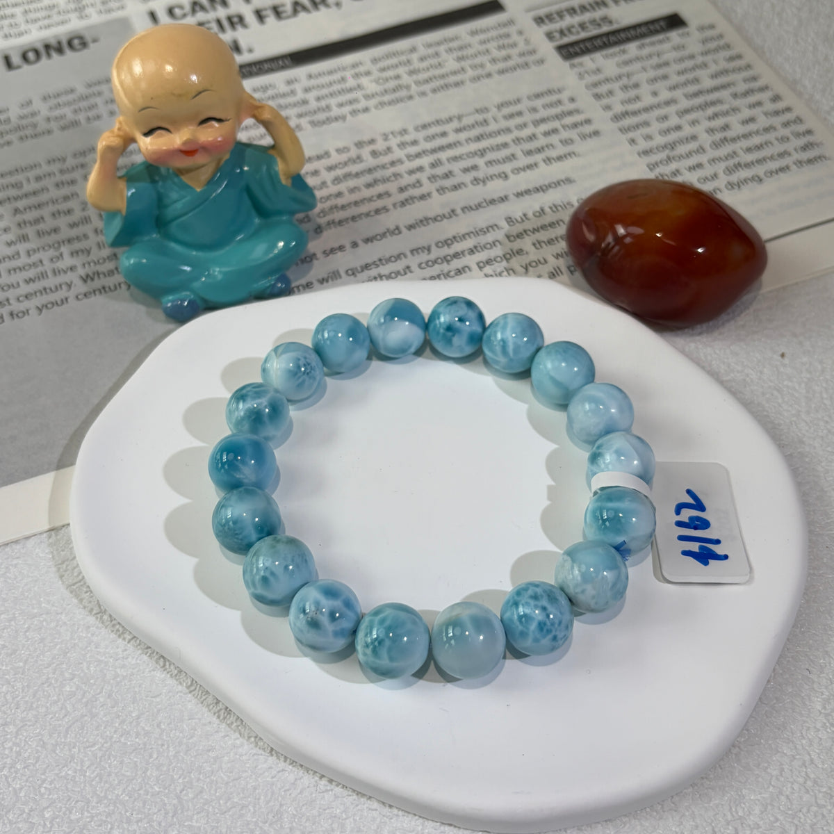 Top Natural Larimar  Bracelet