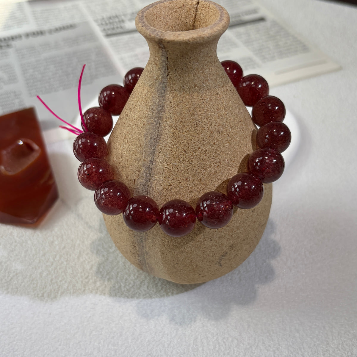 HQ Natural Bracelet Strawberry quartz
