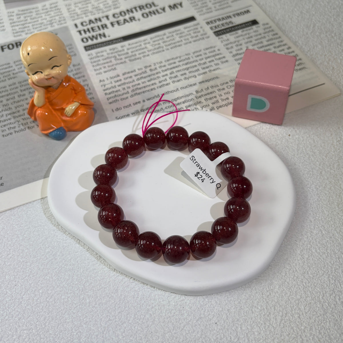HQ Natural Bracelet Strawberry quartz